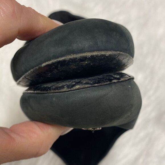 Chanel Black Leather Suede Cap Toe Flat Size 8 - Picture 13 of 16